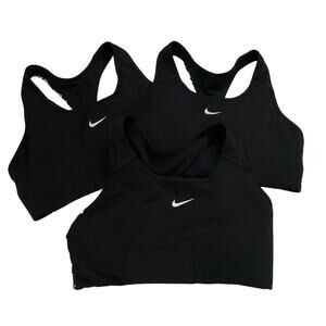 Nike Women’s Padded Racerback Black Sports Bras - Bundle of 3 - Medium